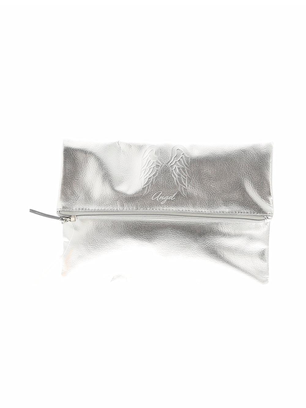 Victoria's Secret Silver Fold-Over Angel Clutch
